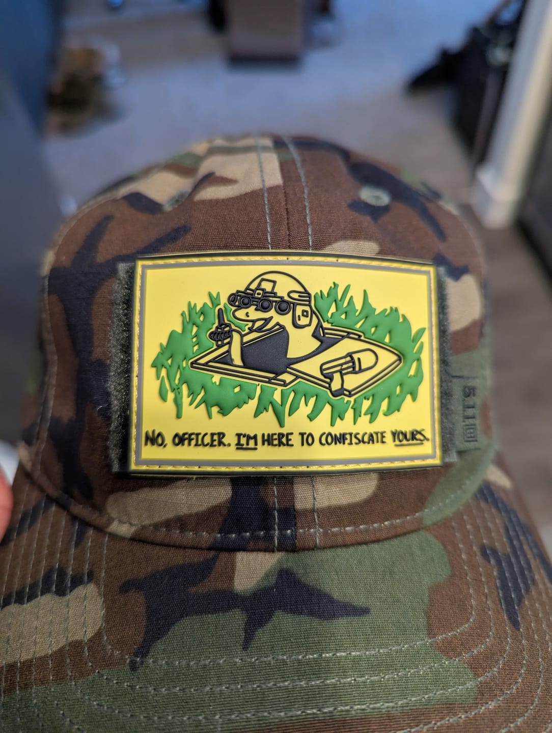 Customer photo review of Im Here To Confiscate Yours Morale Patch