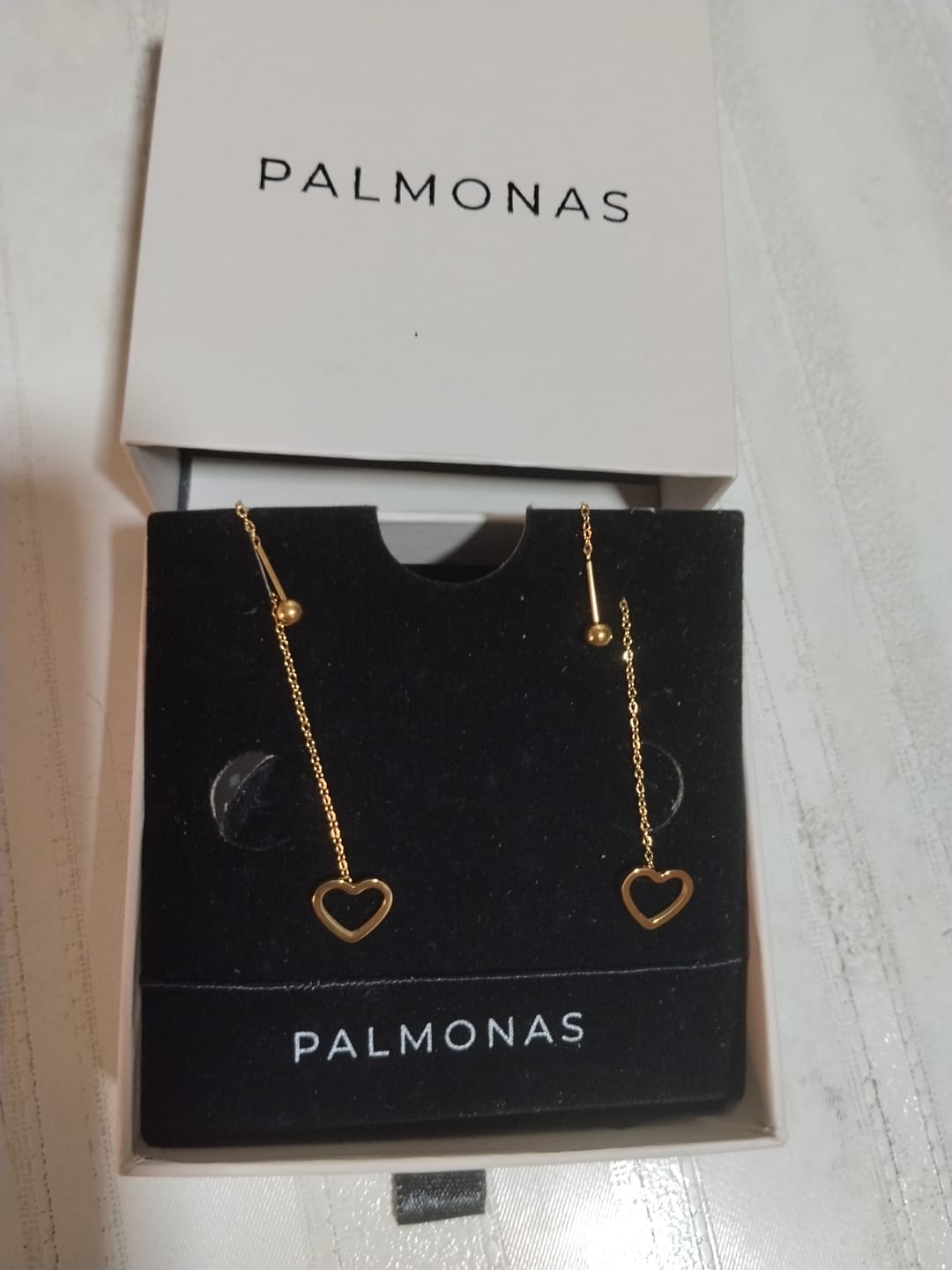 Customer photo review of Open Heart Chain Dangles