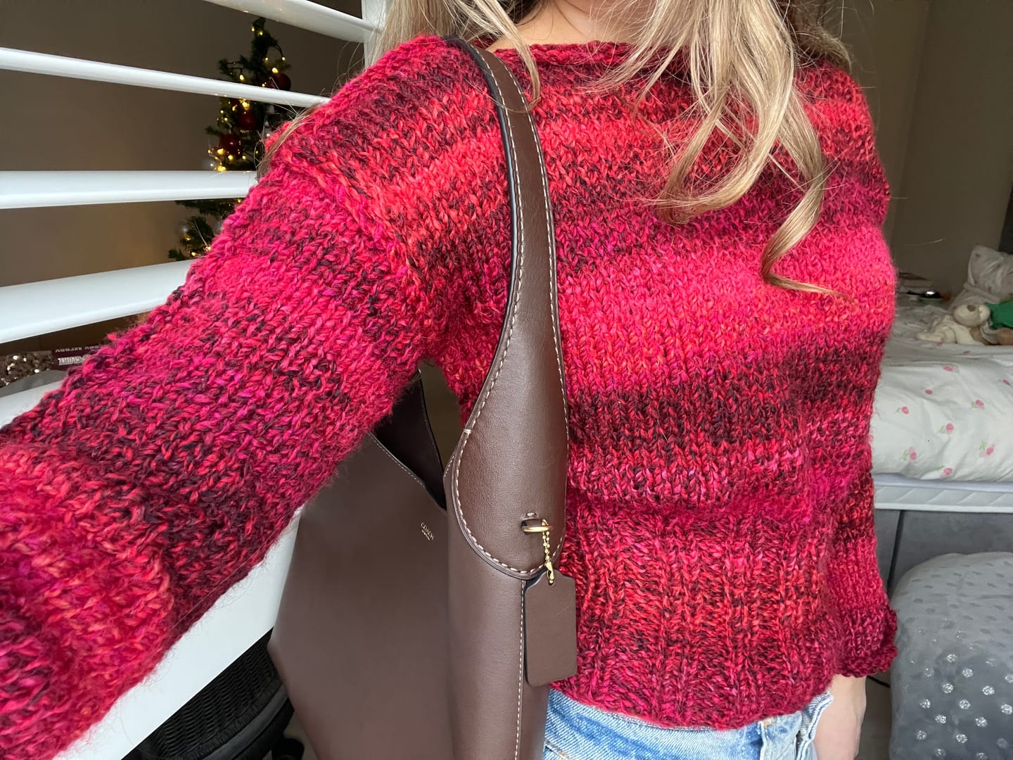 Customer photo review of Red Loose Sweater