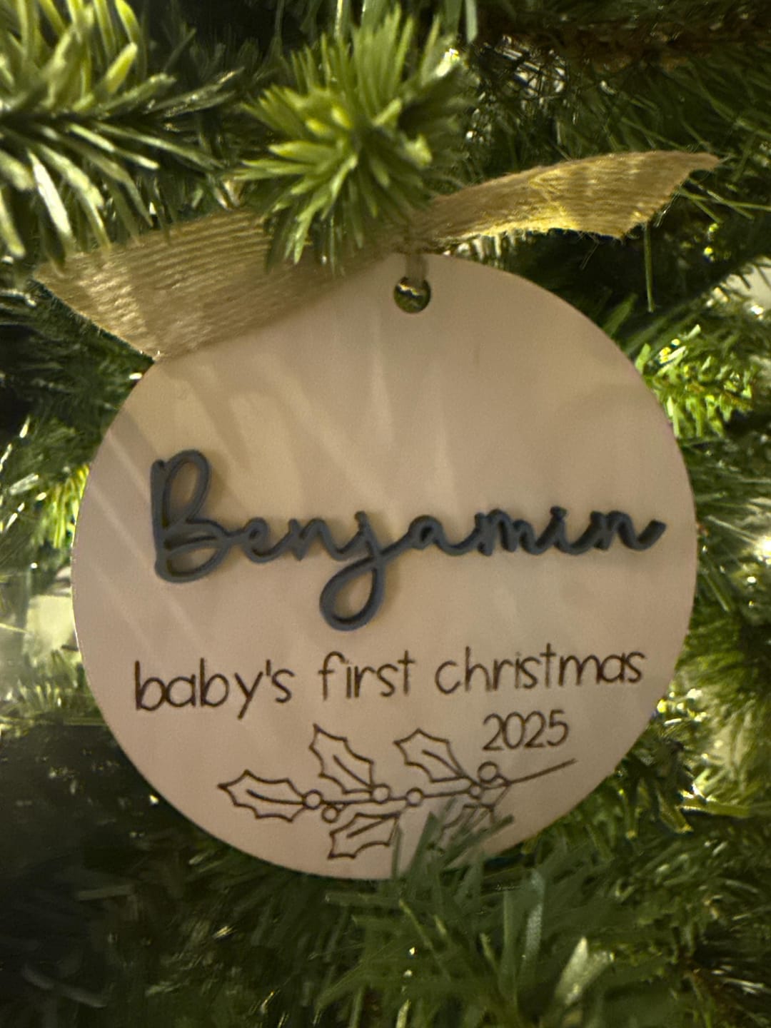 Customer photo review of Baby's First Christmas Ornament 2025