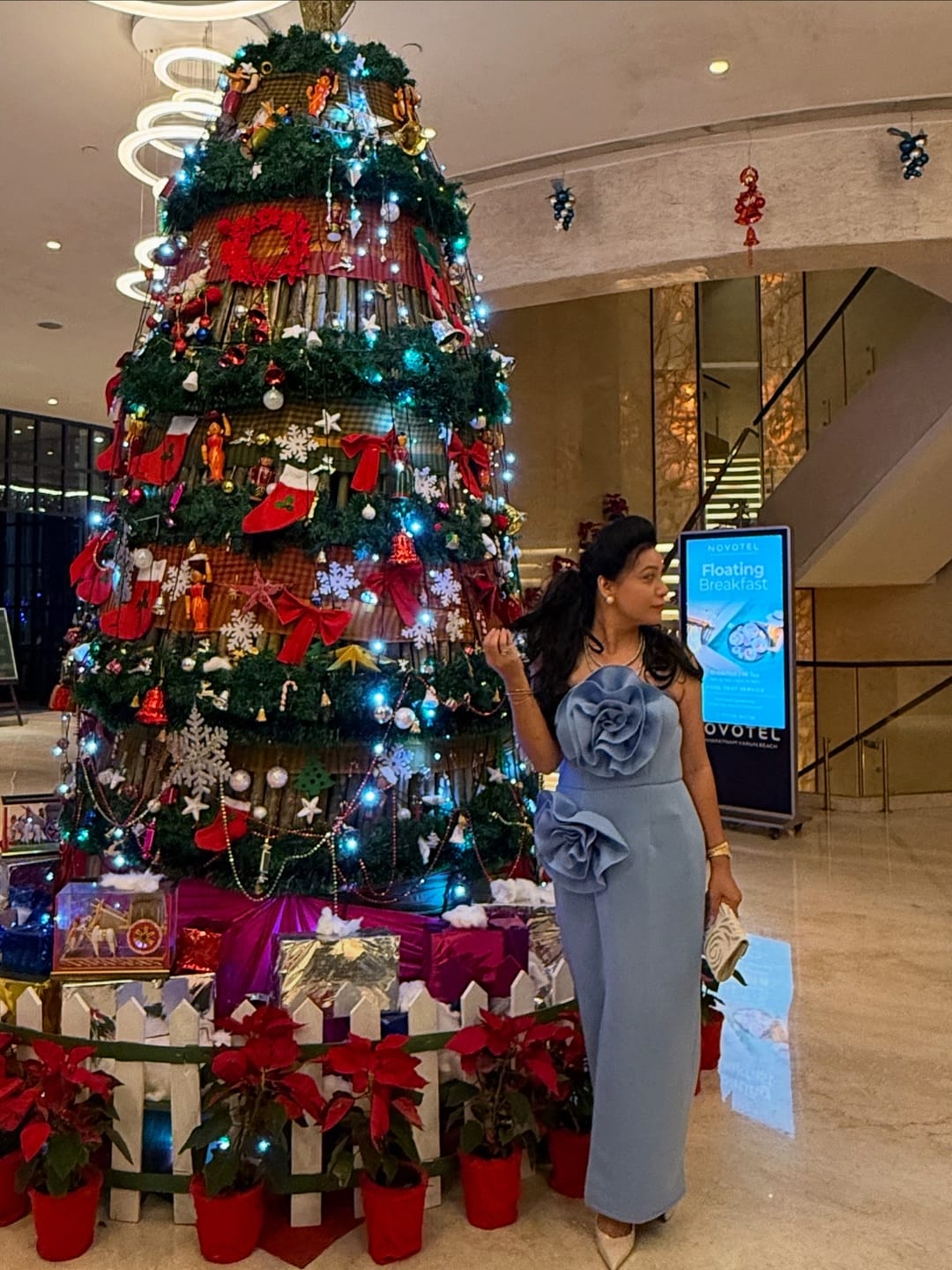 Customer photo review of Arrow Statement Dress In Blue
