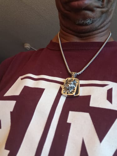 Customer photo review of Tiger Dog Tag Pendant