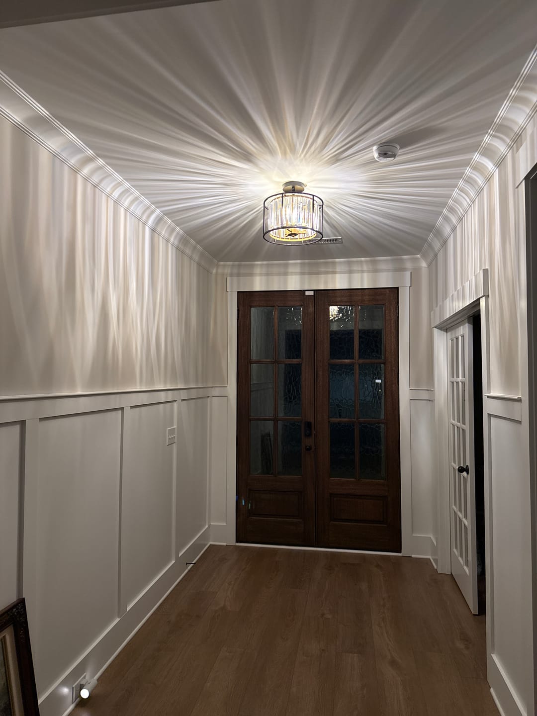 Customer photo review of Modern 3-Light Layered Crystal Drum Semi-Flush Mount