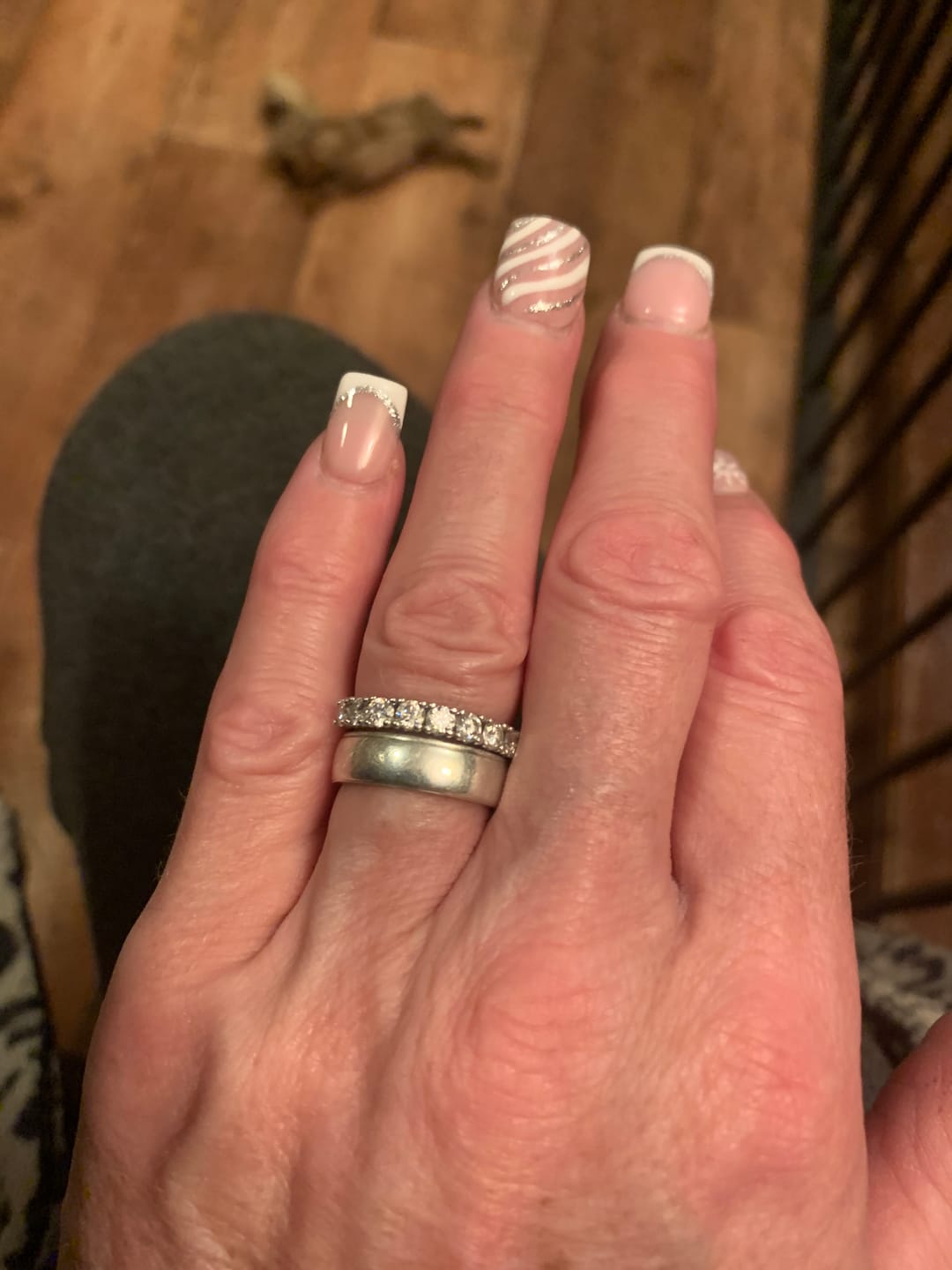 Customer photo review of White Gold 1ct Moissanite Half Eternity Dazzle Ring