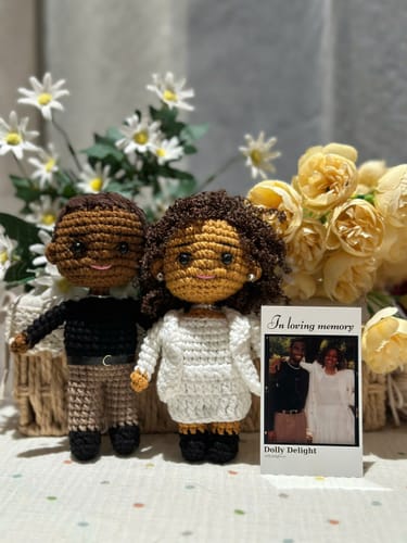 Customer photo review of Dolly® Personalized Couple Crochet Dolls