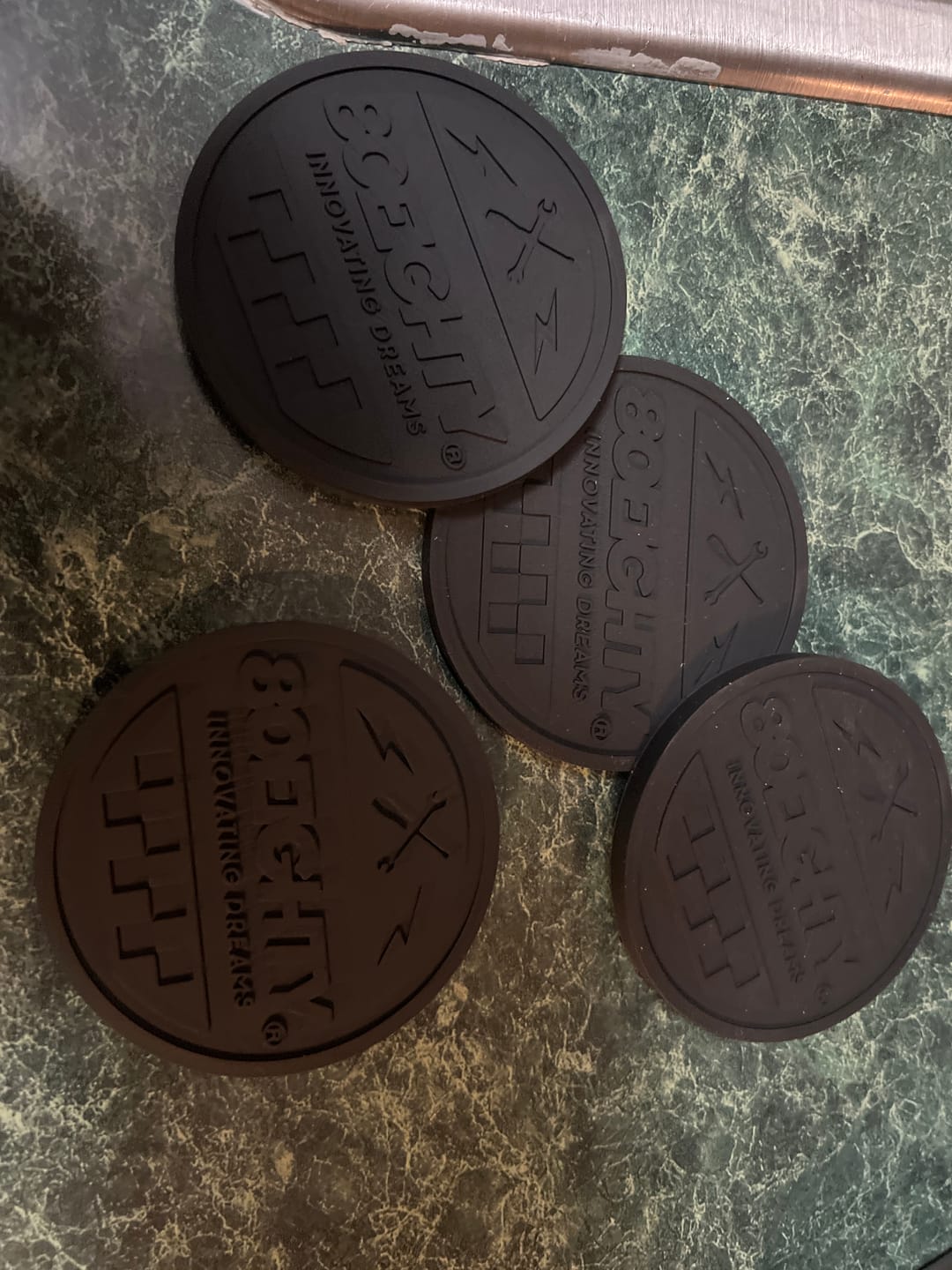 Customer photo review of 80Eighty® Cup Holder Coaster Set