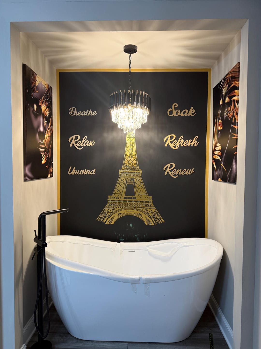 Customer photo review of Eiffel Tower Wall Decal. Paris France. Living Room Decor. #877