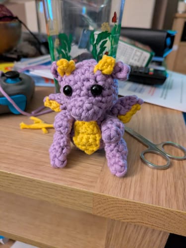 Customer photo review of Zuno The Baby Dragon Crochet Kit