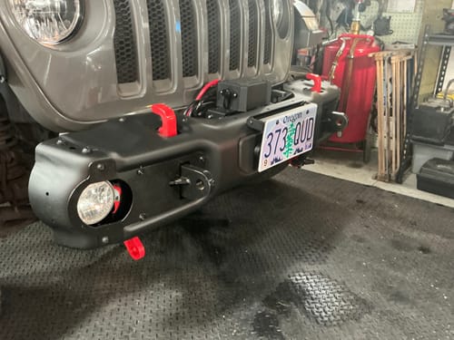 Customer photo review of Jeep Wrangler JK/JL/JT Front Shackle Tab Kit (Rated 10,000-lbs Tensial Strength Tow Point)