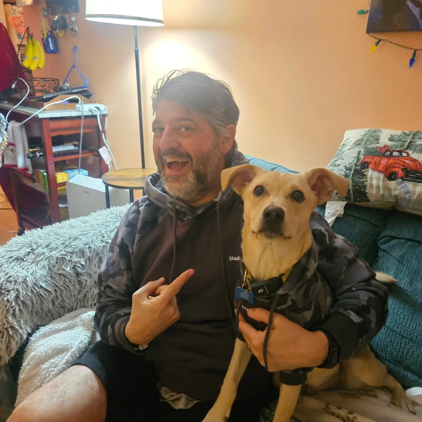 Customer photo review of Grey Camo Human Hoodie