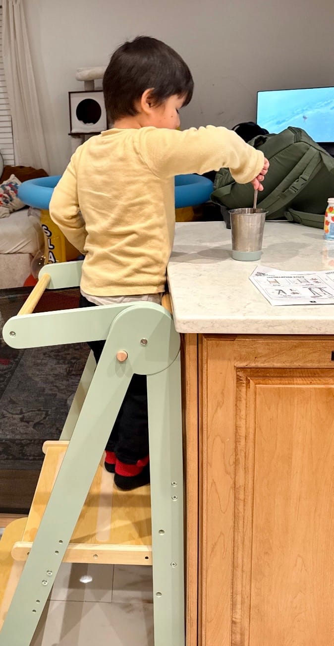 Customer photo review of HARPPA Nordi | Foldable Toddler Tower – Safety Net Not Included