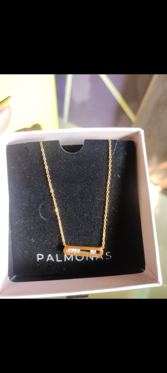 Customer photo review of Stones Bar Necklace