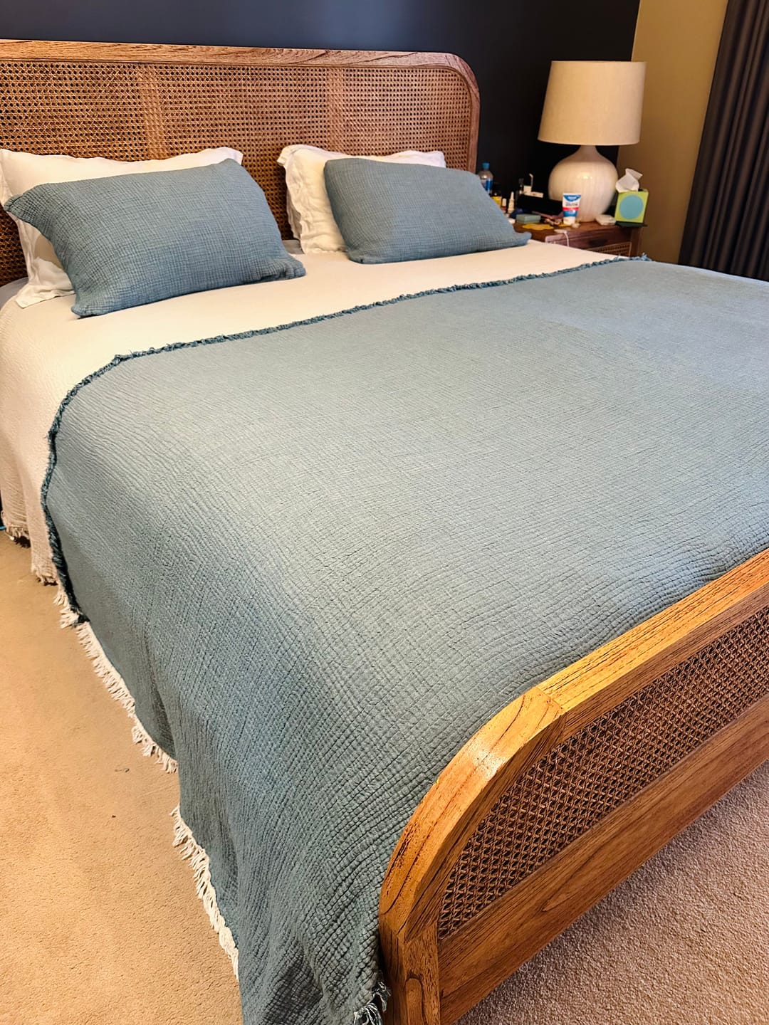 Customer photo review of Serenity Soft Muslin Quilt - Blue