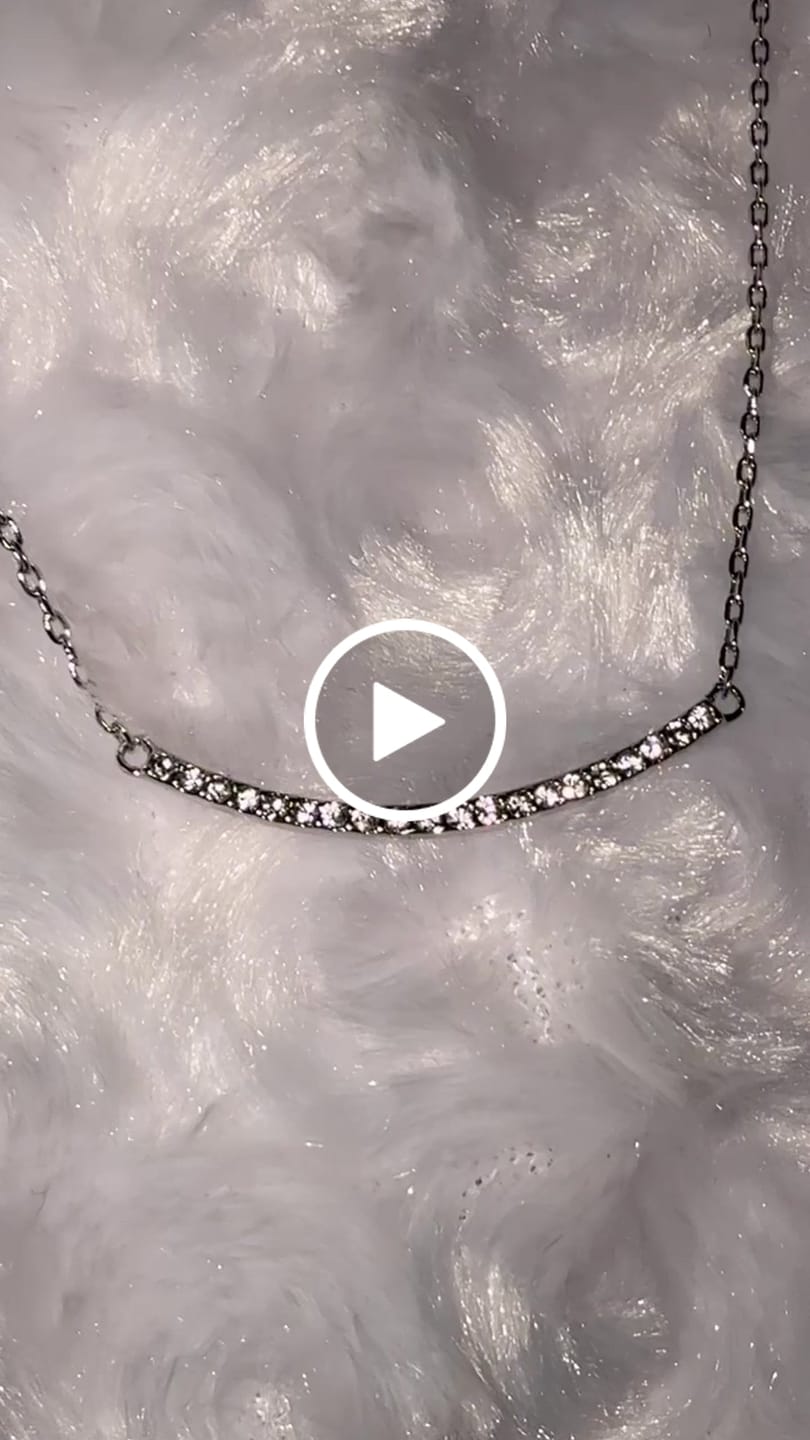 Customer video review of Tiana 18k White Gold Plated Linear Pendant Necklace with Swarovski Crystals