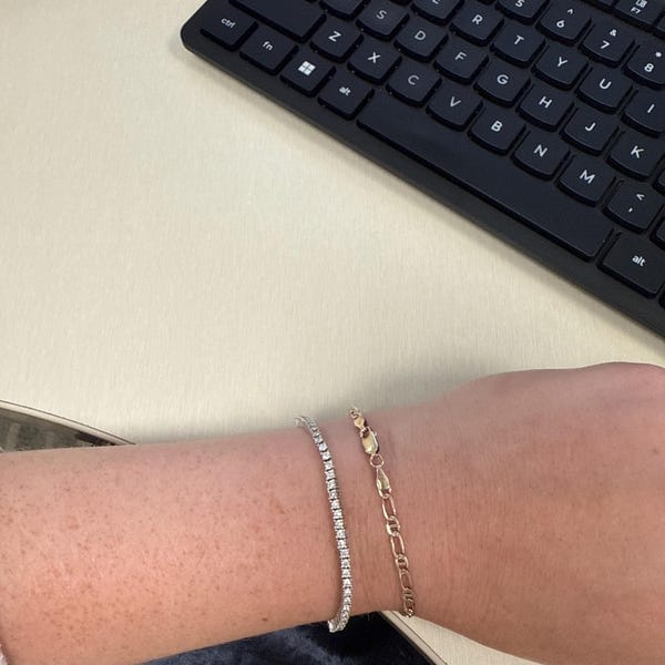Customer photo review of Clara VVS1 Moissanite Round Cut Tennis Bracelet