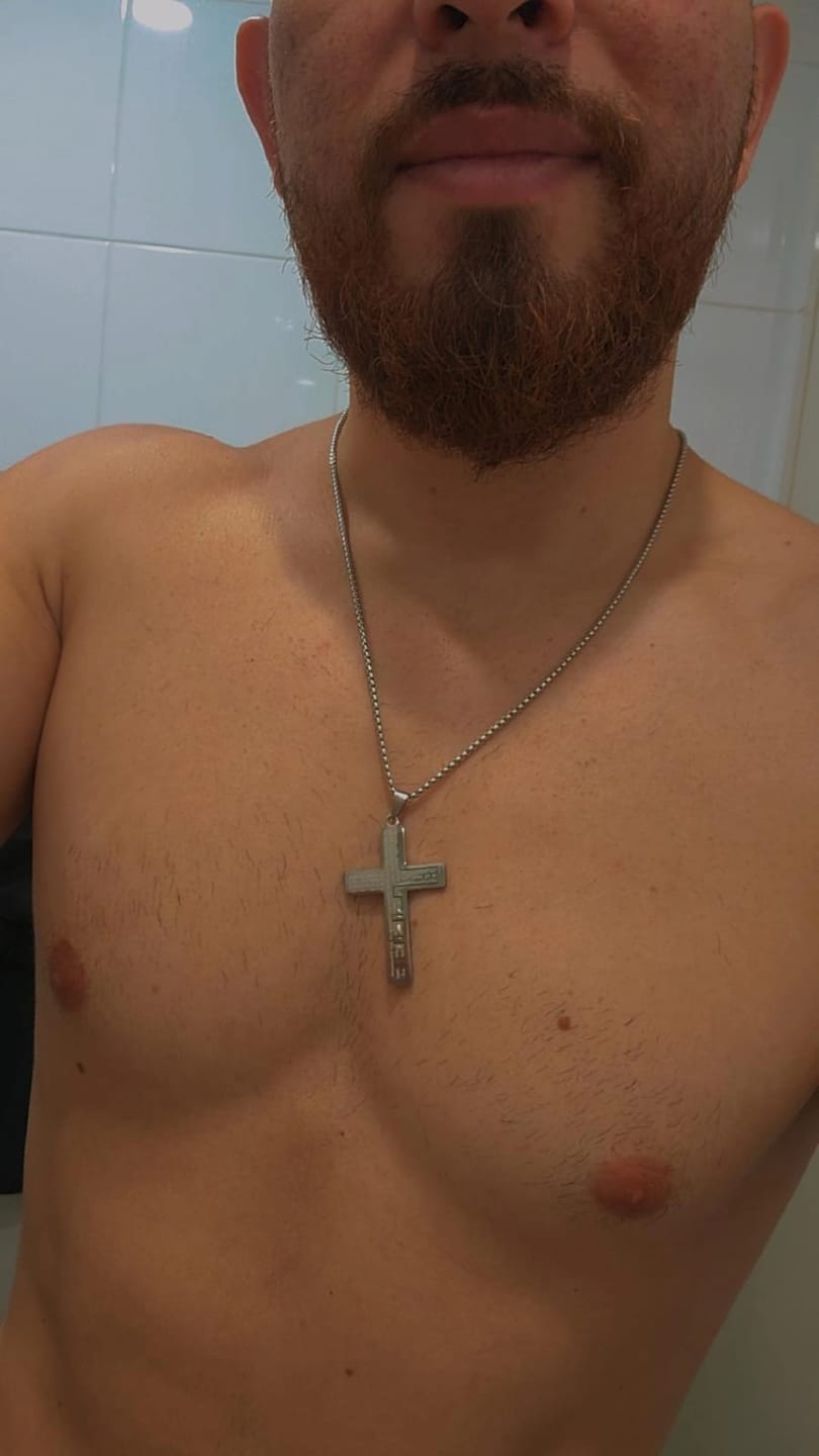 Customer photo review of FREE Today: Modern Tri-Color Lord's Prayer Cross Necklace: A Timeless Symbol of Holy