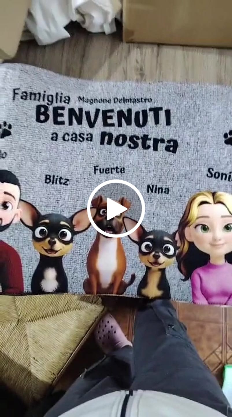 Customer video review of Casa nostra - Zerbino personalizzato