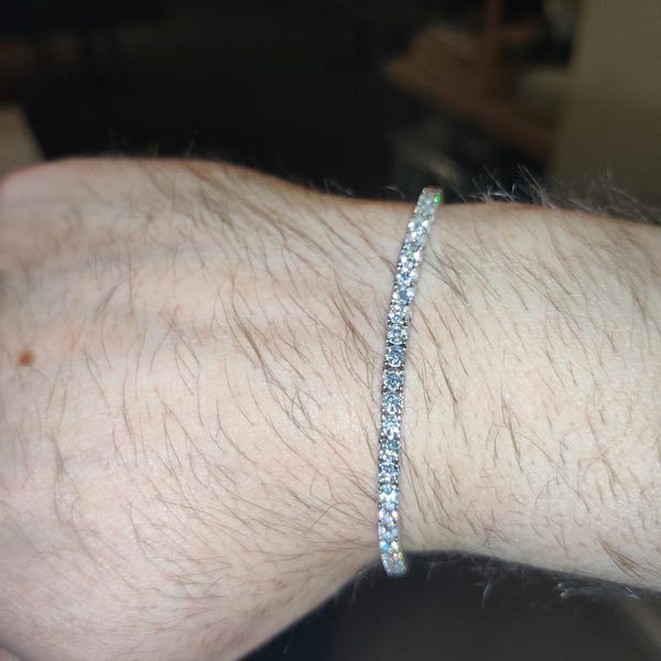 Customer photo review of Clara VVS1 Moissanite Round Cut Tennis Bracelet