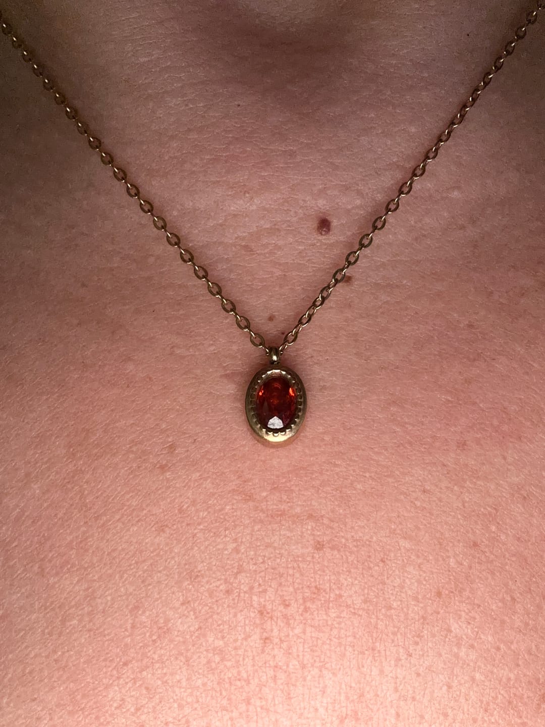 Customer photo review of Ruby Red Crystal Necklace