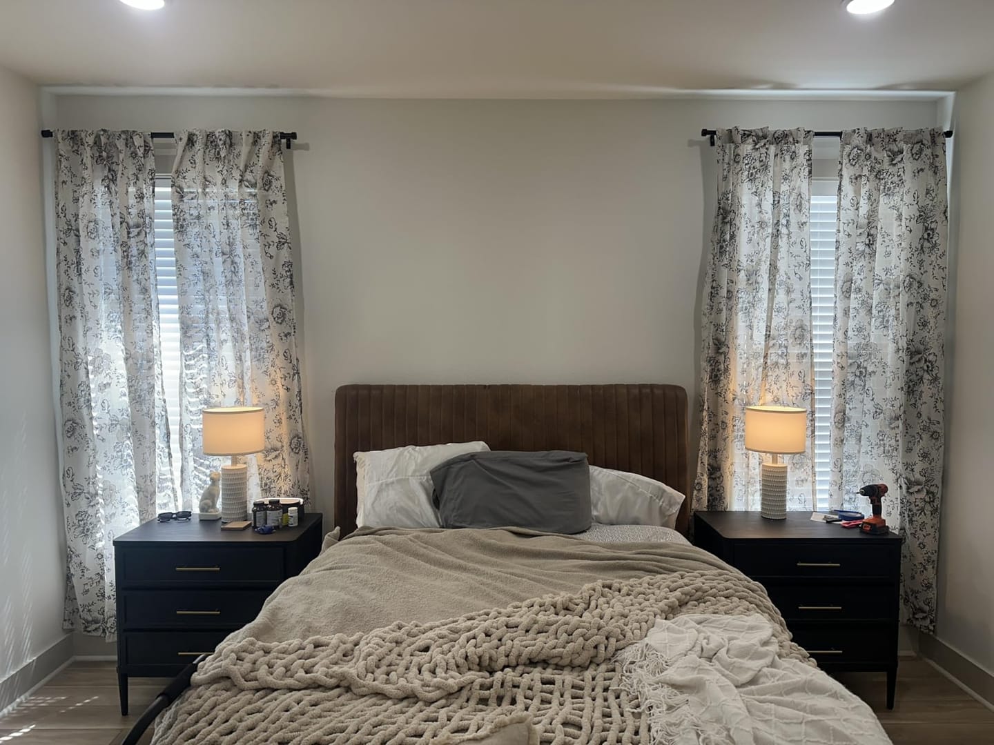 Customer photo review of Linen Blend Floral Blackout Curtains