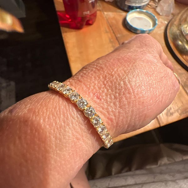 Customer photo review of Clara VVS1 Moissanite Round Cut Tennis Bracelet