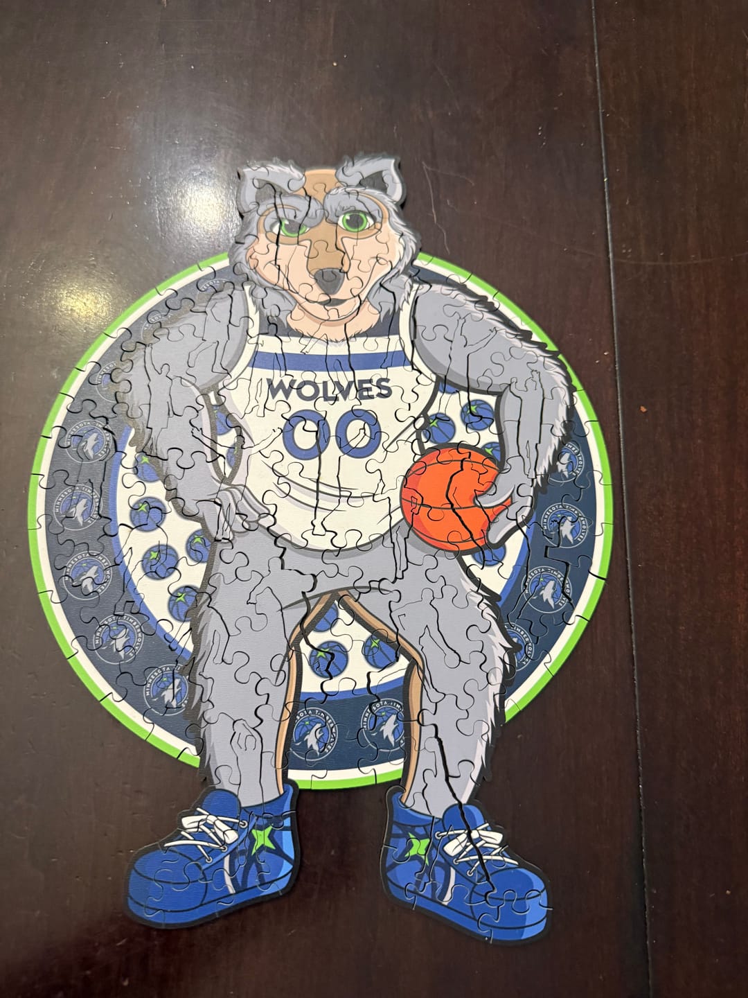 Customer photo review of Minnesota Timberwolves™ Mascot - Wooden Puzzle