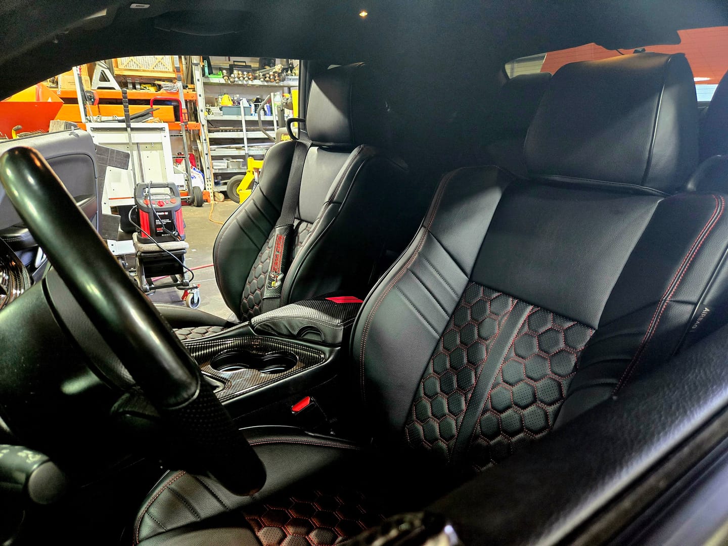 Customer photo review of 2015+ Dodge Challenger Custom Performance Seat Covers