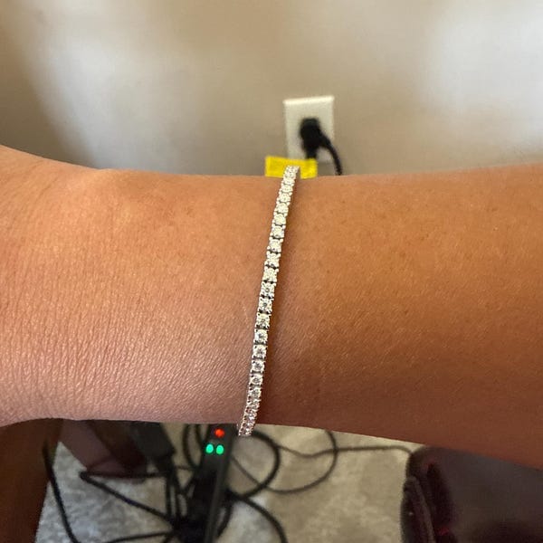 Customer photo review of Clara VVS1 Moissanite Round Cut Tennis Bracelet