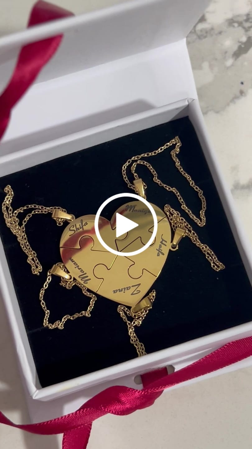 Customer video review of Custom Puzzle Heart Necklace