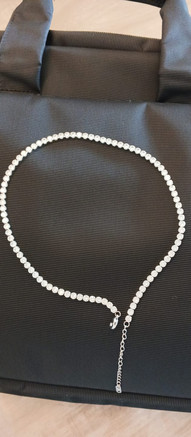 Customer photo review of Nina Tennis Necklace Silver