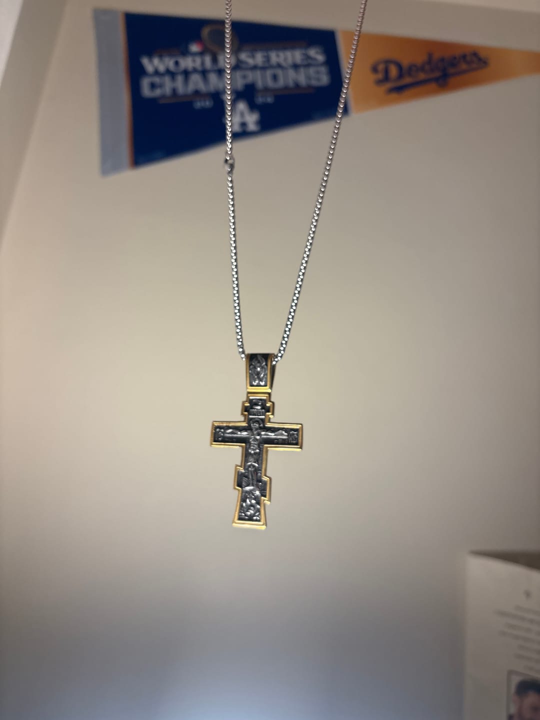 Customer photo review of DARK JESUS CROSS. - GOLD