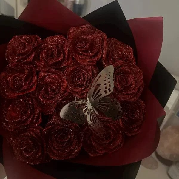 Customer photo review of Glitter Rose Bouquet Gift for Girlfriend & Boyfriend | Couple Anniversary Gift