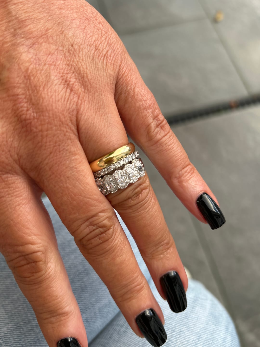 Customer photo review of 5-Stone CZ Band in Sterling Silver