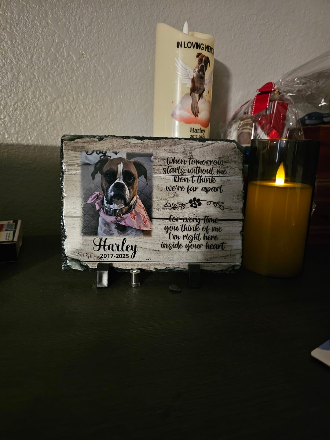 Customer photo review of Personalized Dog Memorial   When Tomorrow Starts without me  Personalized Picture Keepsake