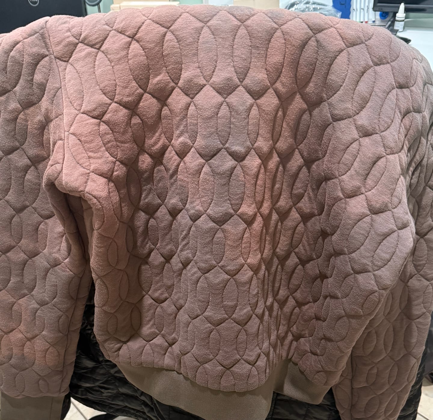 Customer photo review of Aversa Quilted Hoodie- Morel