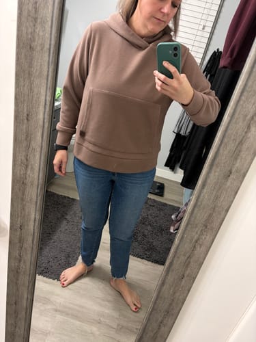 Customer photo review of Lakeside Women's Waffle Knit Hoodie - Driftwood