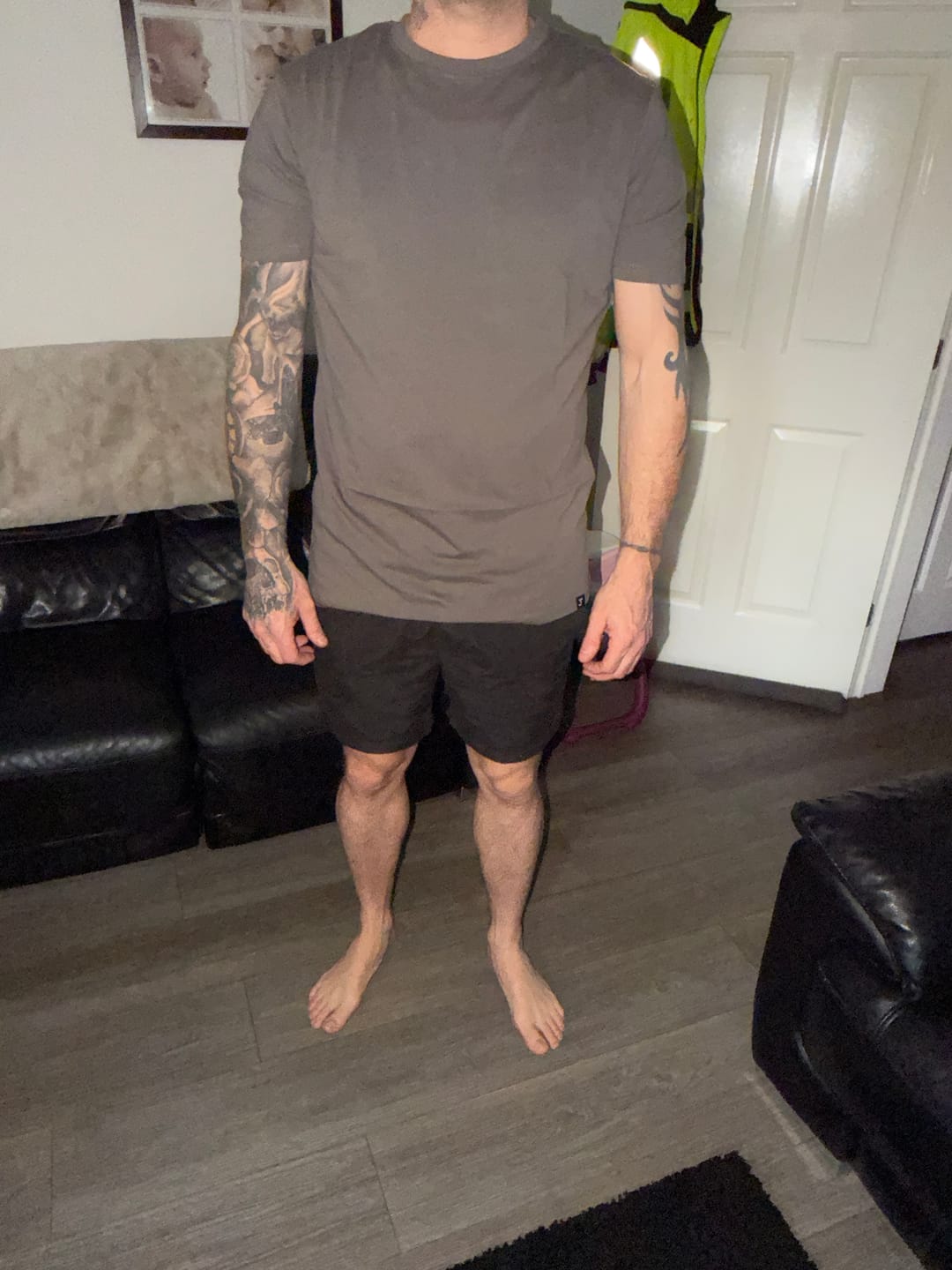 Customer photo review of Organic Tall Slim T-shirt (Dark Grey)