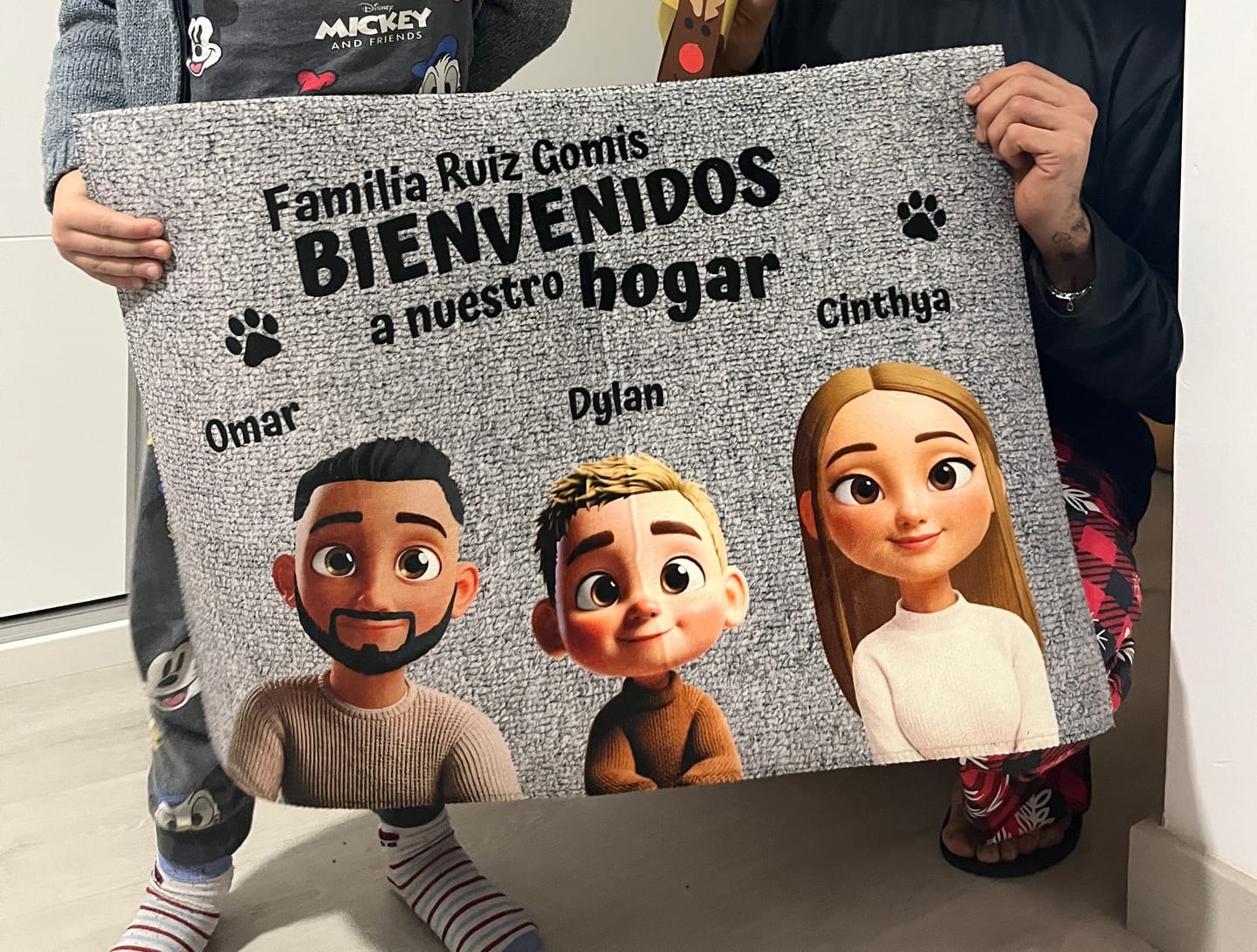 Customer photo review of Nuestro hogar - Felpudo personalizado