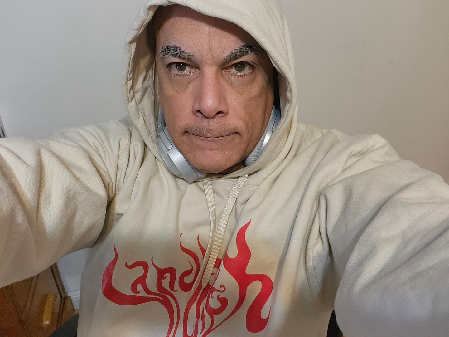 Customer photo review of Land Back Smoke Hoodie Tan