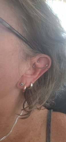 Customer photo review of Flat Round Hoop Earrings in 9ct Rose Gold