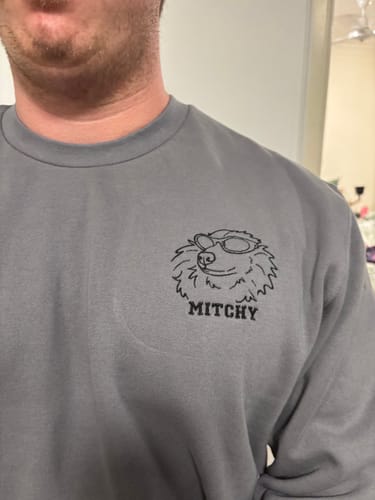 Customer photo review of CUSTOM Men's Pet Crewneck