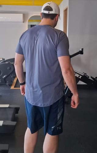 Customer photo review of Artial Performance Tee - Steel Blue