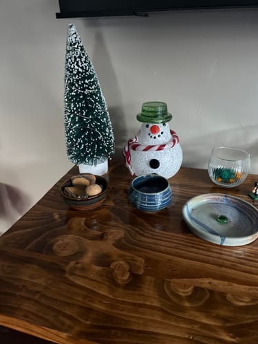 Customer photo review of Blown Glass Snowman- Green Hat