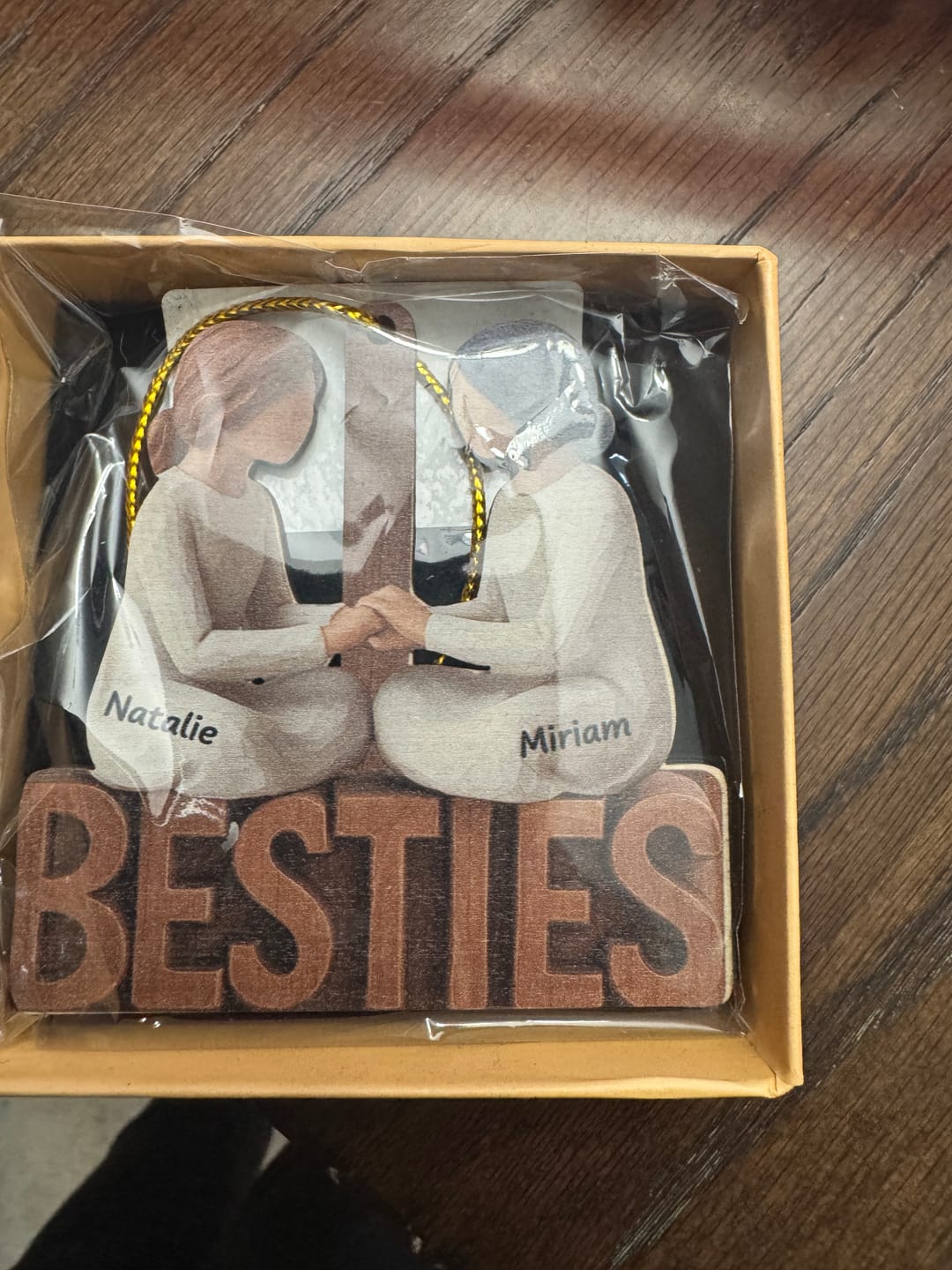 Customer photo review of Besties Forever Together - Personalized Wooden Ornament - Gift For Best Friends