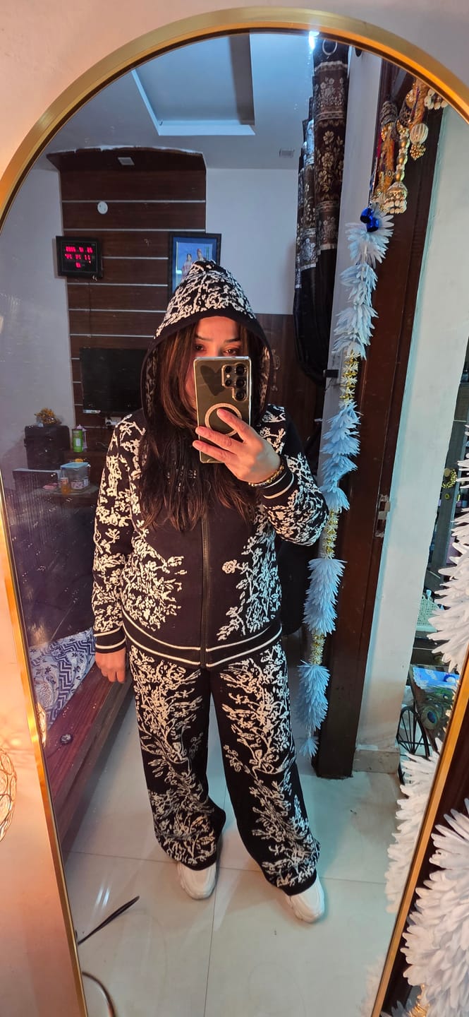 Customer photo review of Fary Floral Woolen Coord Set