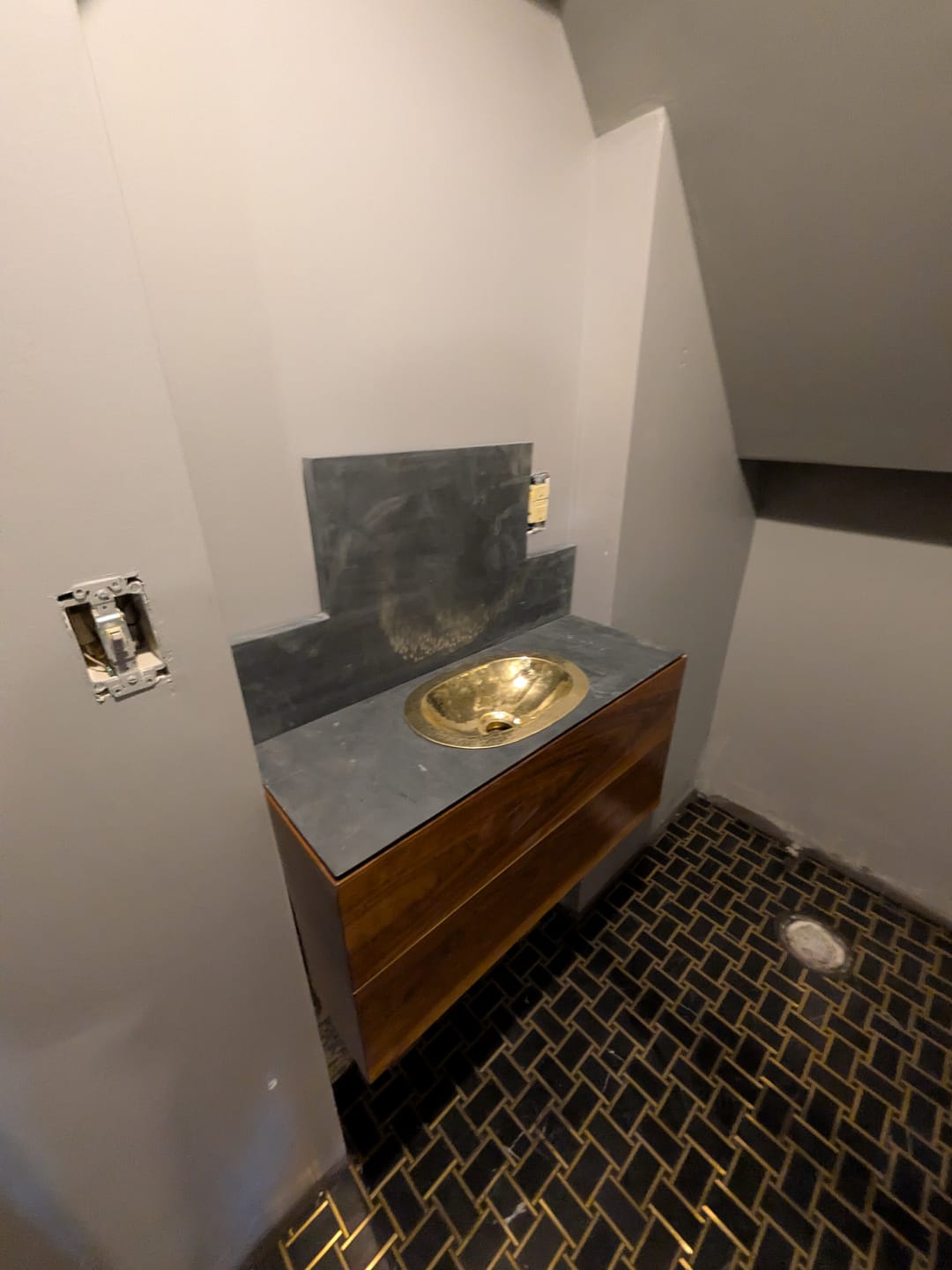 Customer photo review of Hammered Oval Brass Sink, Drop-in Brass Bathroom Sink, Antique Brass Sink