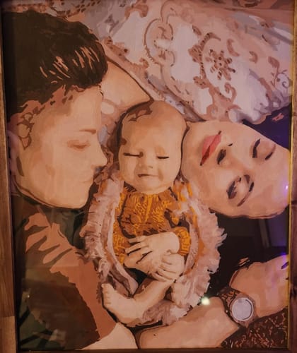 Customer photo review of Custom Portrait Paint By Numbers