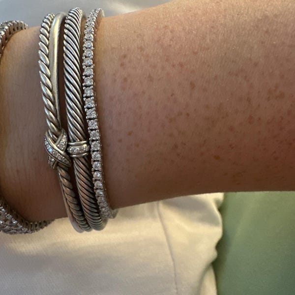 Customer photo review of Clara VVS1 Moissanite Round Cut Tennis Bracelet