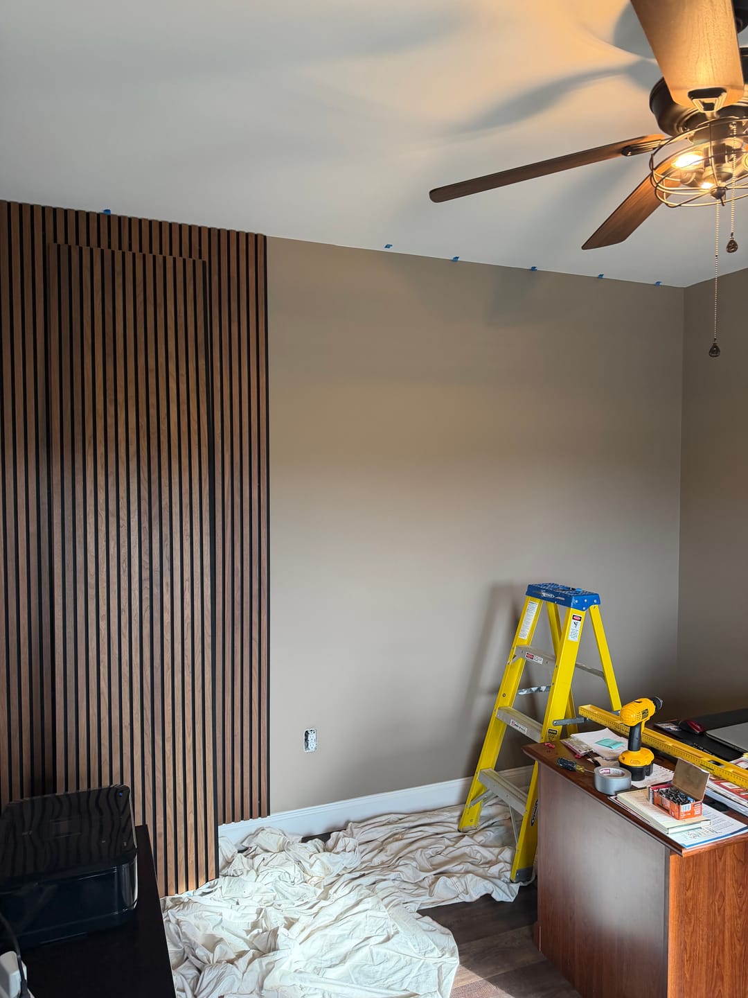 Customer photo review of Natural Walnut Acoustic Slat Panels 94.5" or 118" Length
