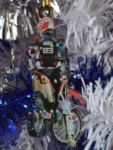 Customer photo review of Personalized Off-Road Vehicle Acrylic Ornament With Name & Number - Xmas Tree Decor For Supercross Fans & Motocross Racers